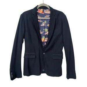 D&G Dolce and Gabbana Hawaiian lined casual blazer jacket Mens 46 Blue Tailored